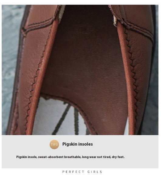 Zapatos Artesanales de Cuero Estilo Étnico Retro con Suela Suave para Mujer - Image 17