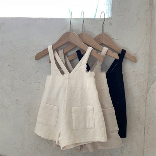 Shorts Cómodos Holgados para Niños con Tirantes Ajustables