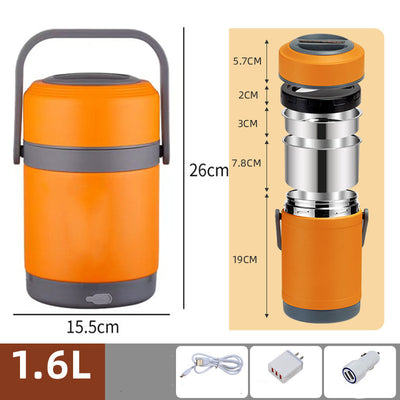 Lonchera Térmica Eléctrica USB de Acero Inoxidable con 4 Compartimentos - Image 4