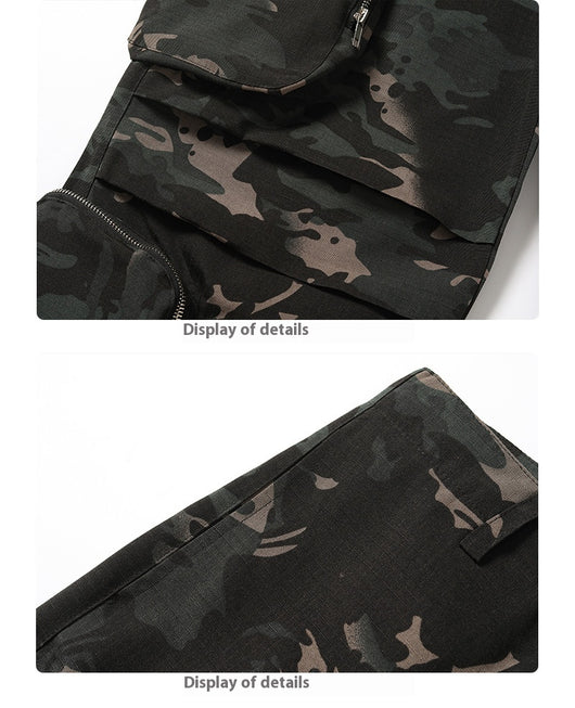 Pantalón Cargo Estilo Militar Amekaji con Múltiples Bolsillos y Corte Recto - Image 10