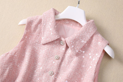Vestido Corto Elegante con Lentejuelas y Volantes - Image 11