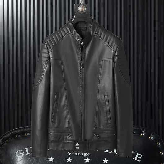 Chaqueta de Cuero PU para Hombre con Detalles de Cremallera - Image 5