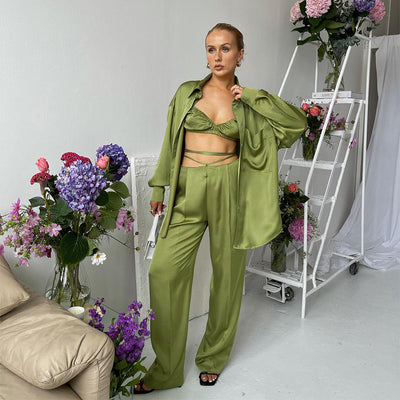 Bata Envolvente de Drapeado Elegante para Mujer - Image 11