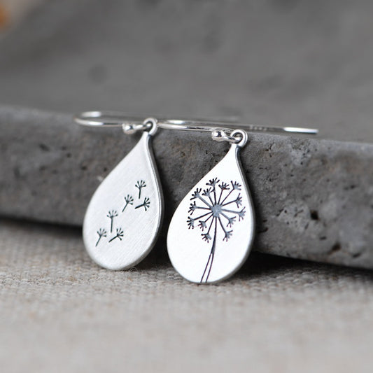 Aretes de Plata S925 Retro Literarios Minimalistas para Mujer - Image 2