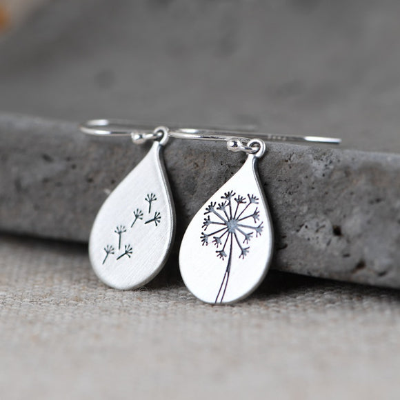 Aretes de Plata S925 Retro Literarios Minimalistas para Mujer