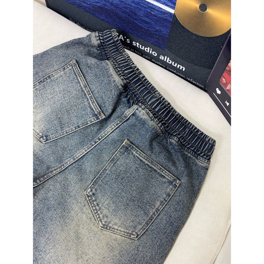 Shorts Denim Lavado con Efecto Arrugado para Hombre - Image 5