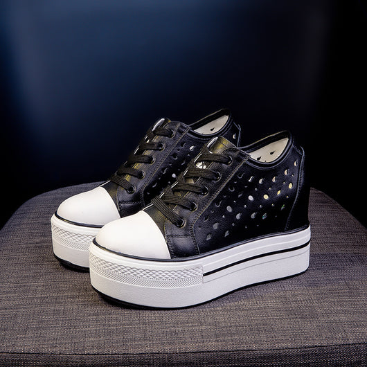 Zapatos Casuales con Plataforma de 9cm y Suela Gruesa Hueca - Image 12