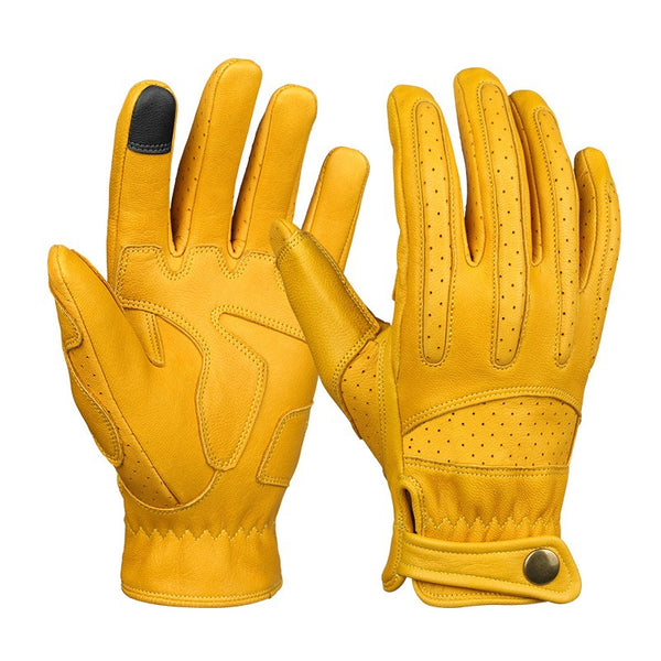 Guantes de Motociclista Piel de Oveja Retro Clásico