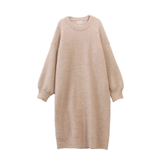 Vestido Suéter Largo Holgado Hasta La Rodilla - Image 4