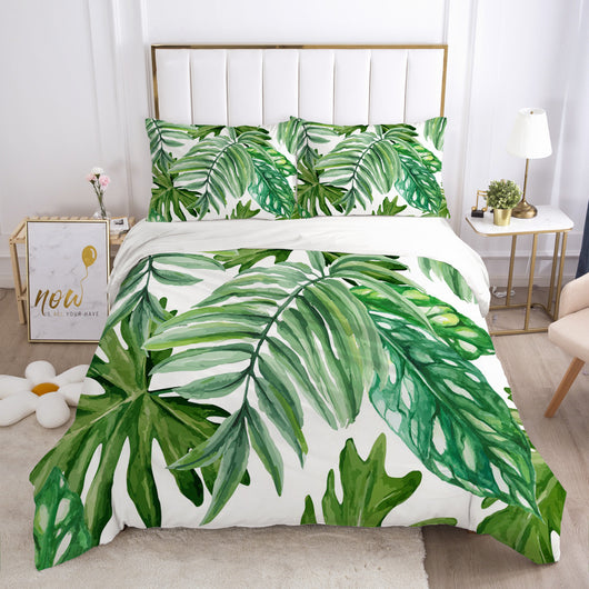 Juego de Cama Nordic Primavera Funda Nórdica Hojas Verdes - Image 12