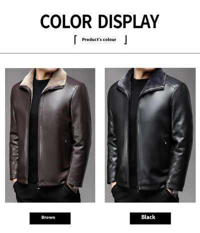 Abrigo de Cuero Premium con Cuello de Piel y Forro Polar Térmico - Image 17