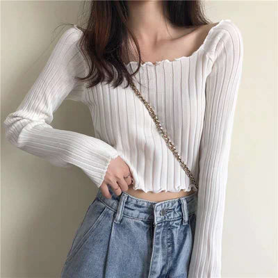 Blusa Tejida Manga Larga Delgada para Mujer - Diseño Elegante Verano - Image 4