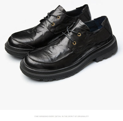 Zapatos Casuales de Cuero para Hombre - Estilo Retro Británico Transpirables - Image 9