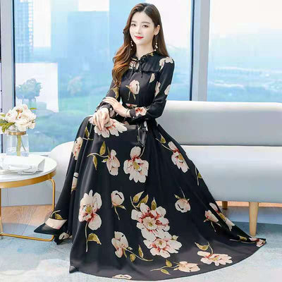 Vestido Largo Estampado Reductor de Cintura para Mujer - Image 23