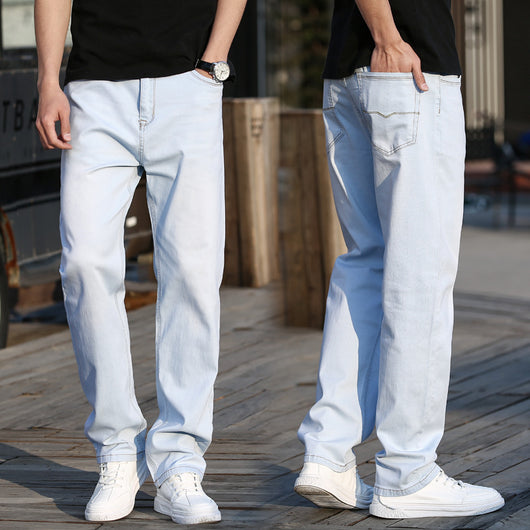 Pantalones Vaqueros Holgados de Pierna Ancha para Hombre - Corte Recto Verano - Image 7