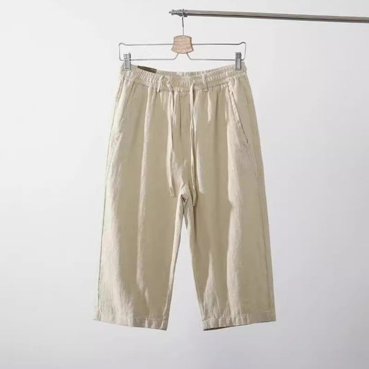 Pantalones Capri de Lino y Algodón Transpirables - Estilo Casual