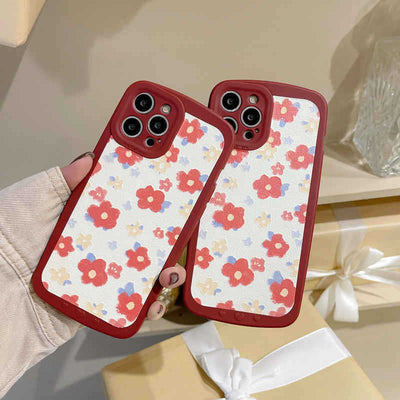 Funda Silicona para Teléfono Diseño Floral Burdeos Graffiti - Image 2