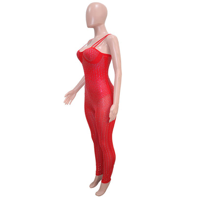 Jumpsuit Elegante de Malla Transparente con Strass y Tirantes - Image 15