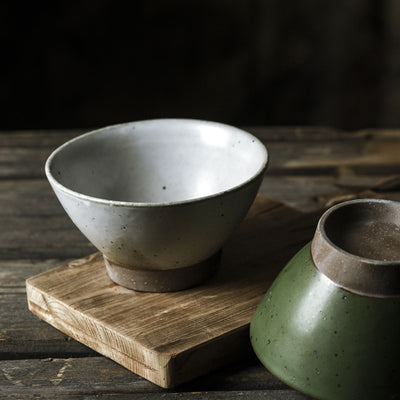 Tazón de Barro Artesanal Jingdezhen Retro con Patas Altas para Sopas - Image 9