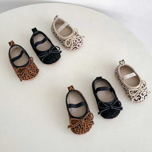 Zapatos Suaves para Bebé Niña Primavera Otoño con Moño Mariposa y Estampado Leopardo - Image 31