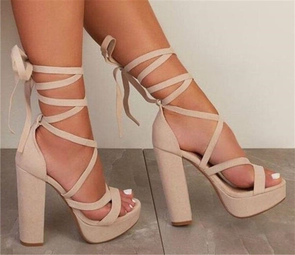 Sandalias Stiletto con Plataforma y Tira al Tobillo para Mujer