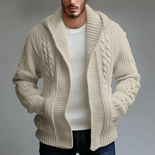 Cardigan Tejido Trenzado para Hombre - Estilo Europeo y Americano - Image 3