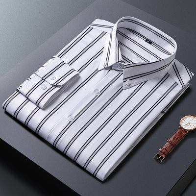 Camisa Casual Ejecutiva Slim Fit con Estampado de Rayas para Hombre - Image 13