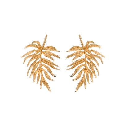 Aretes de Hojas Minimalistas Diseño Avanzado Estilo Frío - Image 5