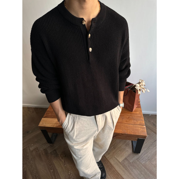 Suéter Grueso Liso para Hombre - Otoño Invierno