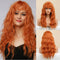 Peluca Halloween Naranja Volumen Pequeño con Flequillo Qi