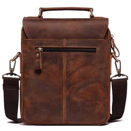 Bolsa Mensajero de Cuero Retro para Hombre - Maletín de Cuero Genuino Gran Capacidad - Image 5