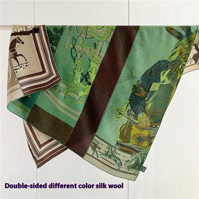 Pañuelo Doble Cara Tropical Rainforest FINSBURY - Lana Seda Grande - Image 12