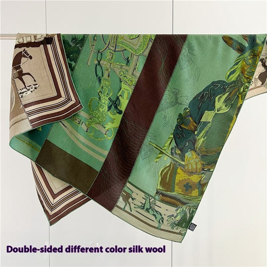Pañuelo Doble Cara Tropical Rainforest FINSBURY - Lana Seda Grande - Image 12