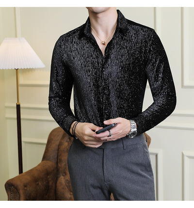 Camisa Slim Fit Brillante para Hombre - Estilo Personalidad - Image 22