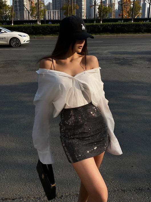 Blusa Blanca Manga Larga con Diseño Exclusivo para Mujer - Image 8