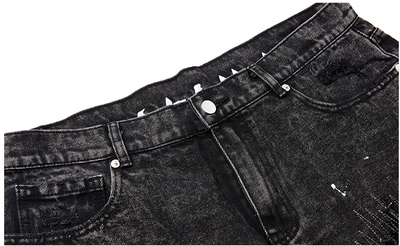 Shorts de Mezclilla Rotos con Parches - Estilo Urbano Desgastado para Hombre - Image 13