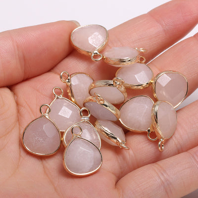 Colgante de Piedra Natural Facetada en Forma de Gota