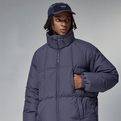 Chaqueta Acolchada de Plumas para Hombre con Cuello Alto Liso - Image 25