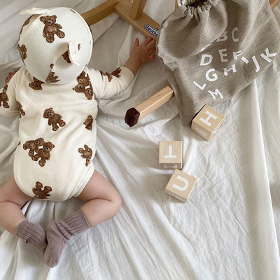 Romper con Capucha Estampado Osito para Bebé