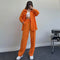 Conjunto Elegante de Blusa y Pantalón Liso para Mujer
