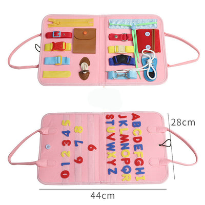 Tablero Educativo Sensorial con Actividades de Abotonado y Vestimenta para Bebés - Image 17