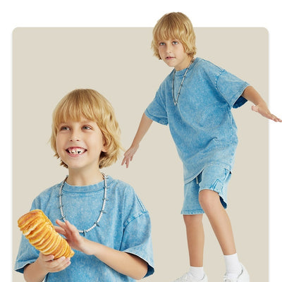 Playera Infantil Cuello Redondo Teñida Batik Lavado - Image 18