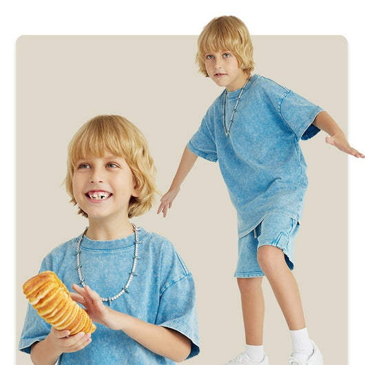 Playera Infantil Cuello Redondo Teñida Batik Lavado - Image 18