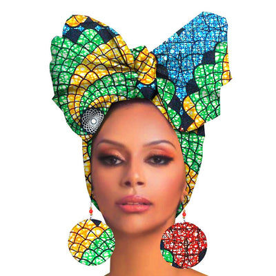 Turbante de Algodón Estampado con Aretes Oversize - Image 22
