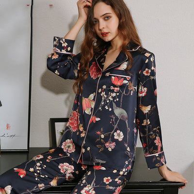 Pijama de Seda para Mujer - Manga Larga Primavera Verano Otoño - Image 7