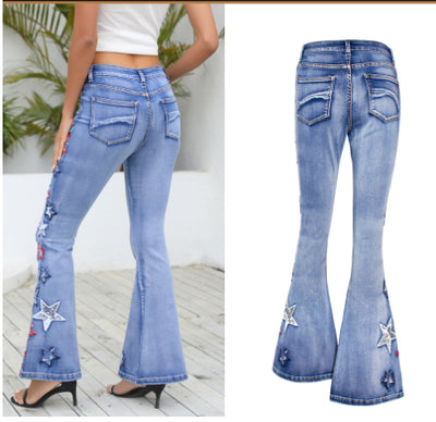 Pantalones Acampanados Slim Bordados con Efecto Reductor - Image 6