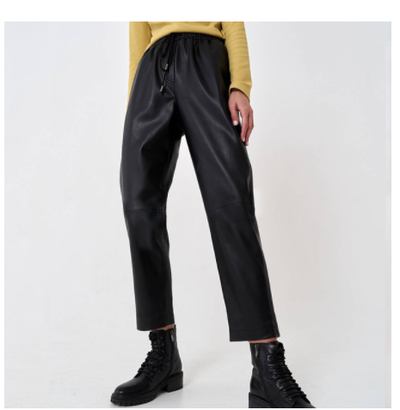 Pantalones de Lana de Oveja Cintura Alta Corte Recto - Image 3