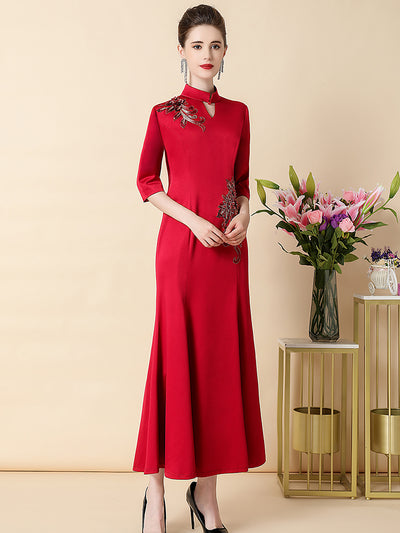 Vestido Cheongsam Elegante Efecto Adelgazante para Mujer - Image 3