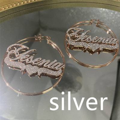 Aretes Personalizados de Acero Inoxidable con Nombre y Circonitas - Image 13