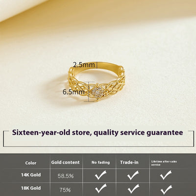 Anillo de Lujo Ligero Jinrege 18K Versión Ancha - Elegancia Sofisticada - Image 2